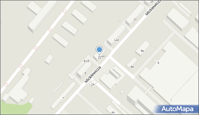 Sieradz, Mickiewicza Adama, 11, mapa Sieradz