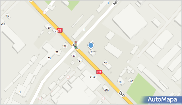 Sieradz, Mickiewicza Adama, 2, mapa Sieradz