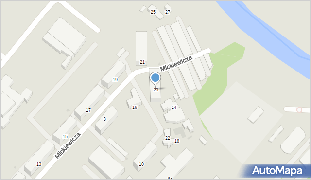 Sieradz, Mickiewicza Adama, 23, mapa Sieradz