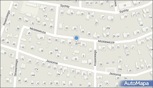 Sierakowice, Mickiewicza Adama, 33, mapa Sierakowice