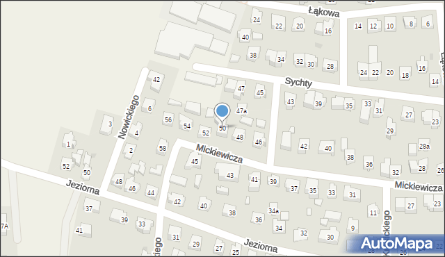 Sierakowice, Mickiewicza Adama, 50, mapa Sierakowice