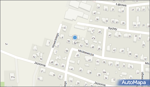 Sierakowice, Mickiewicza Adama, 54, mapa Sierakowice