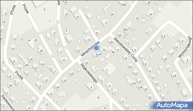Sierakowice, Mirachowska, 22, mapa Sierakowice