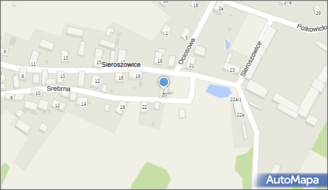 Sieroszowice, Miedziana, 20, mapa Sieroszowice