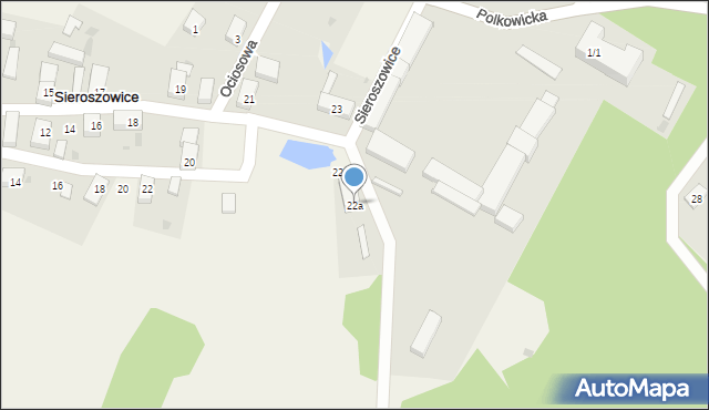Sieroszowice, Miedziana, 22b/1, mapa Sieroszowice