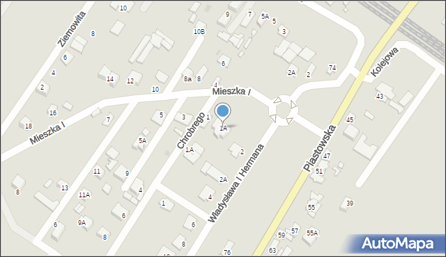 Sierpc, Mieszka I, 1A, mapa Sierpc
