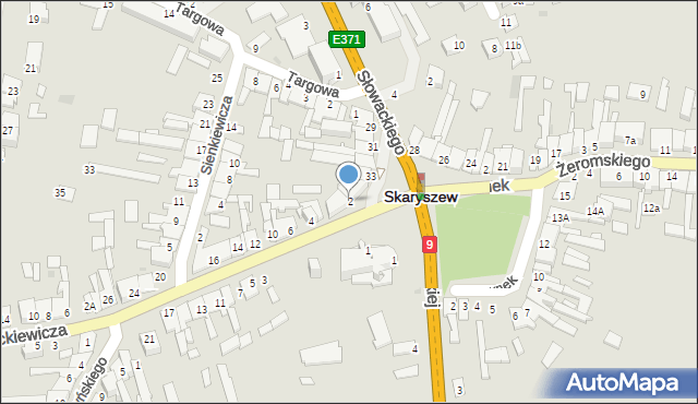 Skaryszew, Mickiewicza Adama, 2, mapa Skaryszew