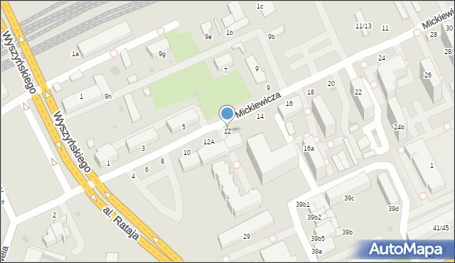 Skierniewice, Mickiewicza Adama, 12, mapa Skierniewic
