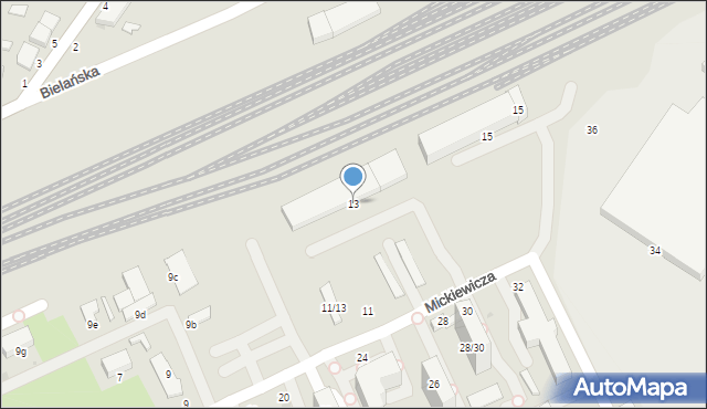 Skierniewice, Mickiewicza Adama, 13, mapa Skierniewic