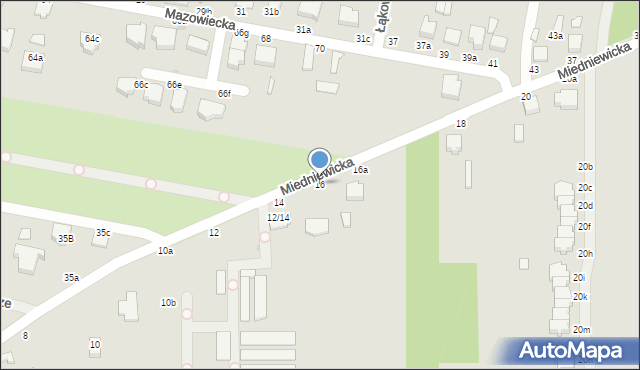 Skierniewice, Miedniewicka, 16, mapa Skierniewic