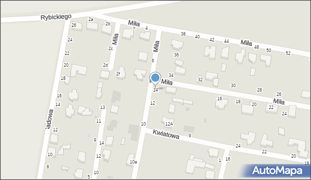 Skierniewice, Miła, 14, mapa Skierniewic