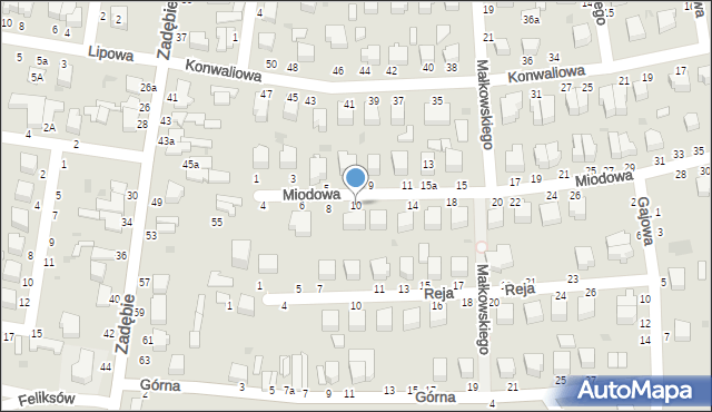 Skierniewice, Miodowa, 10, mapa Skierniewic