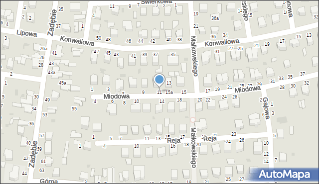 Skierniewice, Miodowa, 11, mapa Skierniewic