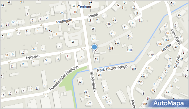 Skoczów, Mickiewicza Adama, 21, mapa Skoczów