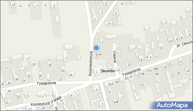 Skomlin, Mickiewicza Adama, 2, mapa Skomlin
