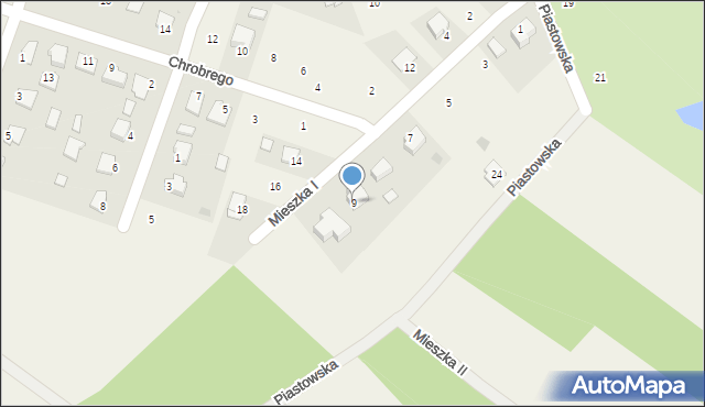 Skopanie, Mieszka I, 9, mapa Skopanie