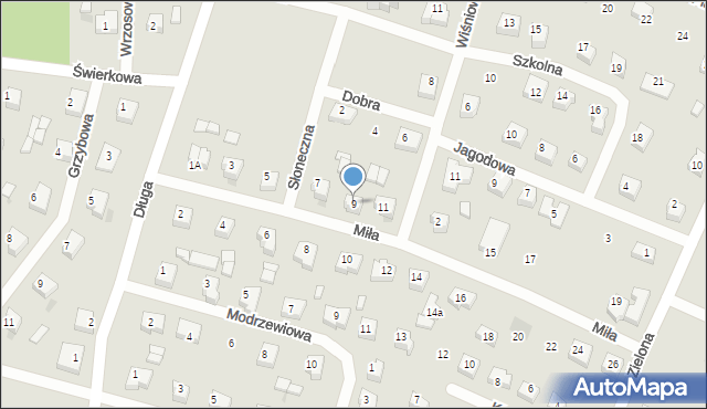 Skórcz, Miła, 9, mapa Skórcz
