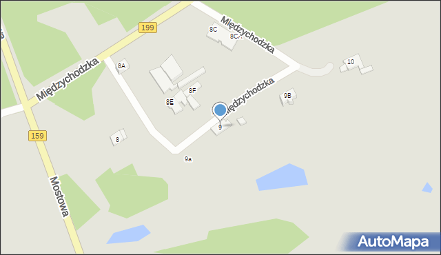 Skwierzyna, Międzychodzka, 9, mapa Skwierzyna