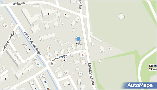Skwierzyna, Międzyrzecka, 12b, mapa Skwierzyna