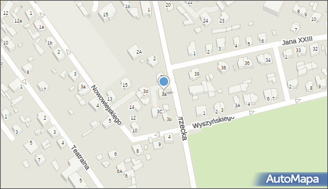 Skwierzyna, Międzyrzecka, 3a, mapa Skwierzyna