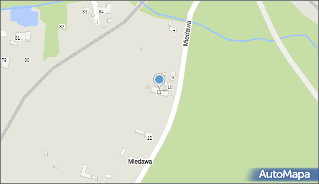 Sławków, Miedawa, 11, mapa Sławków
