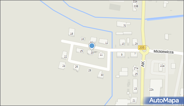 Sławno, Mickiewicza Adama, 13, mapa Sławno