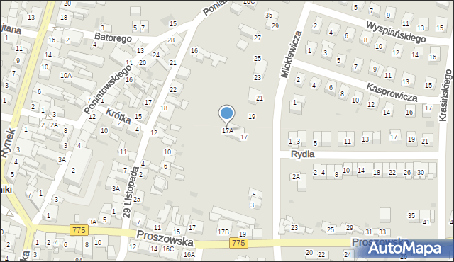 Słomniki, Mickiewicza Adama, 17A, mapa Słomniki
