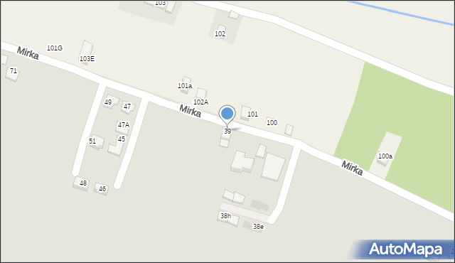 Słomniki, Mirka Stanisława, 39, mapa Słomniki