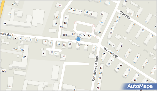 Słubice, Mieszka I, 16, mapa Słubice