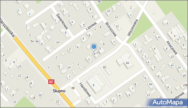 Słupno, Miszewska, 4, mapa Słupno