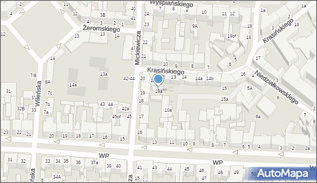 Słupsk, Mickiewicza Adama, 19a, mapa Słupska