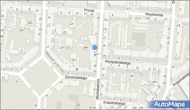 Słupsk, Mickiewicza Adama, 39, mapa Słupska