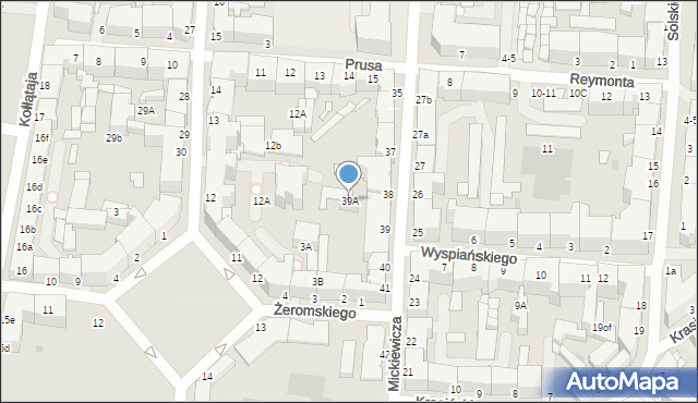 Słupsk, Mickiewicza Adama, 39A, mapa Słupska