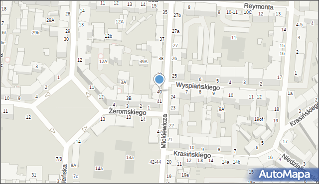 Słupsk, Mickiewicza Adama, 40, mapa Słupska