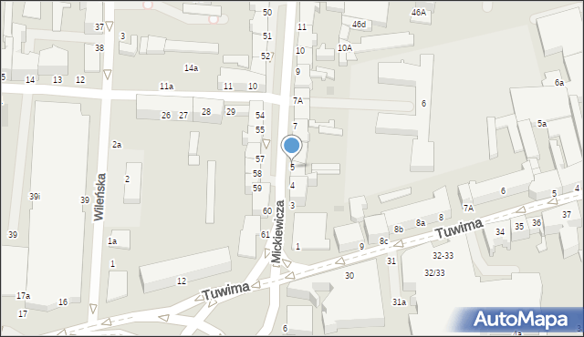 Słupsk, Mickiewicza Adama, 5, mapa Słupska