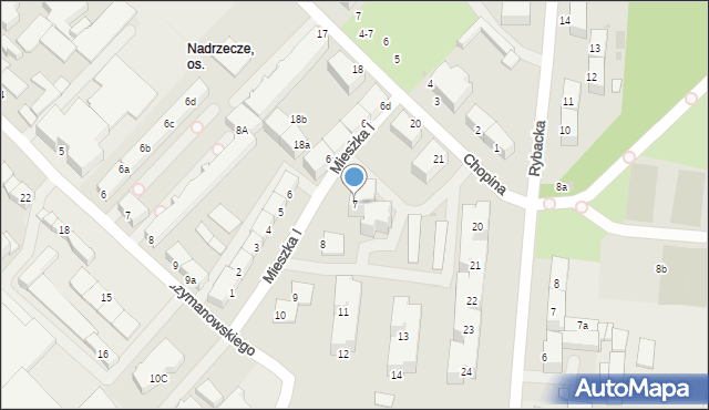 Słupsk, Mieszka I, 7, mapa Słupska