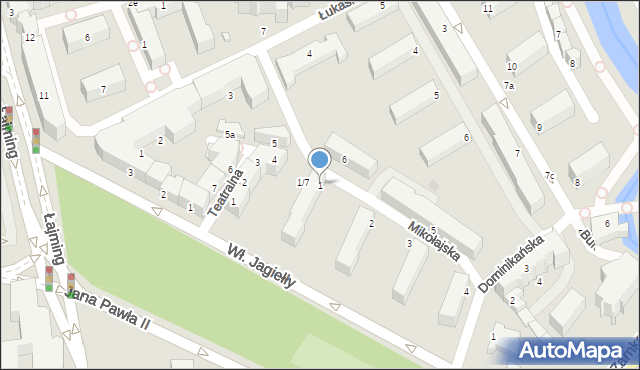 Słupsk, Mikołajska, 1, mapa Słupska