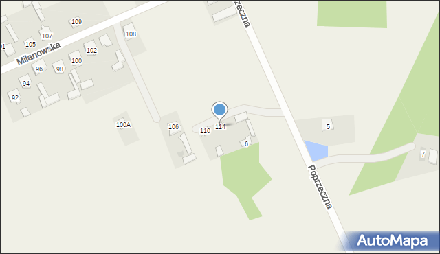 Sobolew, Milanowska, 114, mapa Sobolew