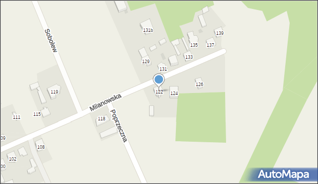 Sobolew, Milanowska, 122, mapa Sobolew