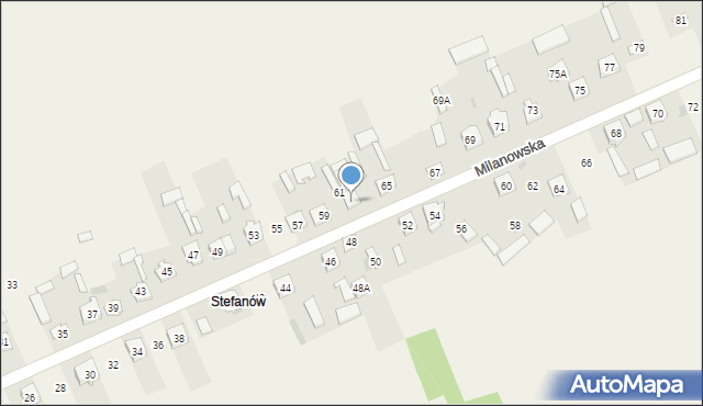 Sobolew, Milanowska, 63, mapa Sobolew