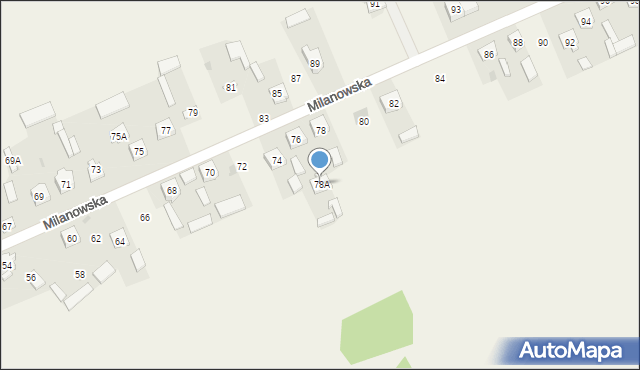 Sobolew, Milanowska, 78A, mapa Sobolew