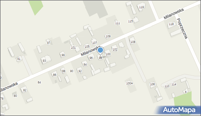 Sobolew, Milanowska, 98, mapa Sobolew