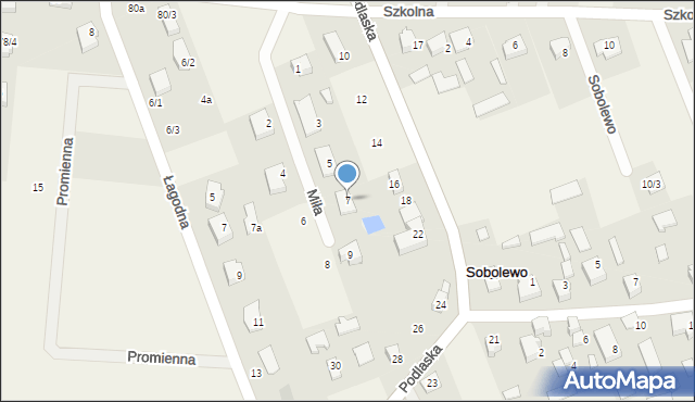 Sobolewo, Miła, 7, mapa Sobolewo