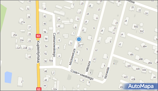 Sokołów Podlaski, Mickiewicza Adama, 10, mapa Sokołów Podlaski