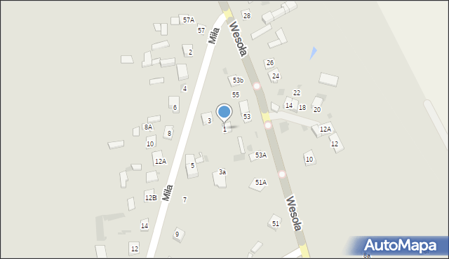 Sokołów Podlaski, Miła, 1, mapa Sokołów Podlaski