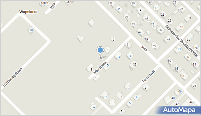 Sokołów Podlaski, Miodowa, 6, mapa Sokołów Podlaski