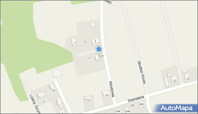 Somonino, Miodowa, 2, mapa Somonino