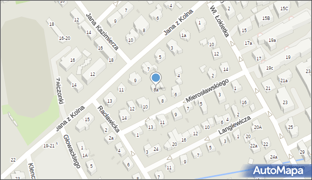 Sopot, Mierosławskiego Ludwika, gen., 8a, mapa Sopotu