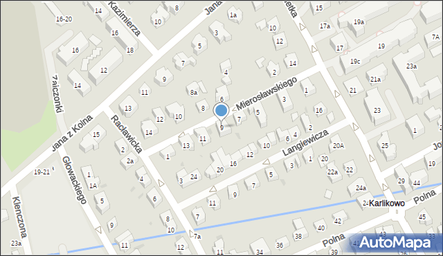 Sopot, Mierosławskiego Ludwika, gen., 9, mapa Sopotu