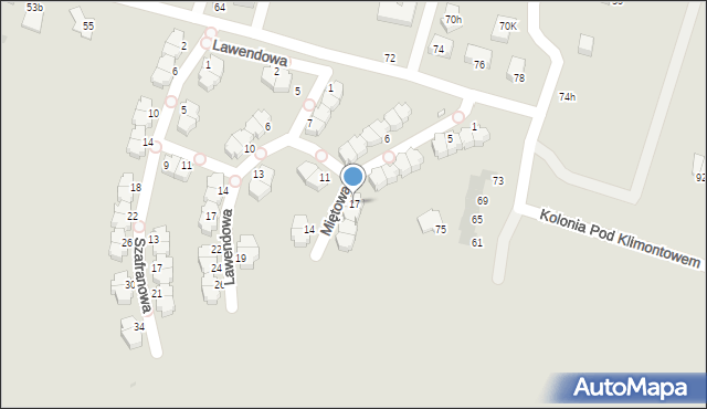 Sosnowiec, Miętowa, 17, mapa Sosnowca